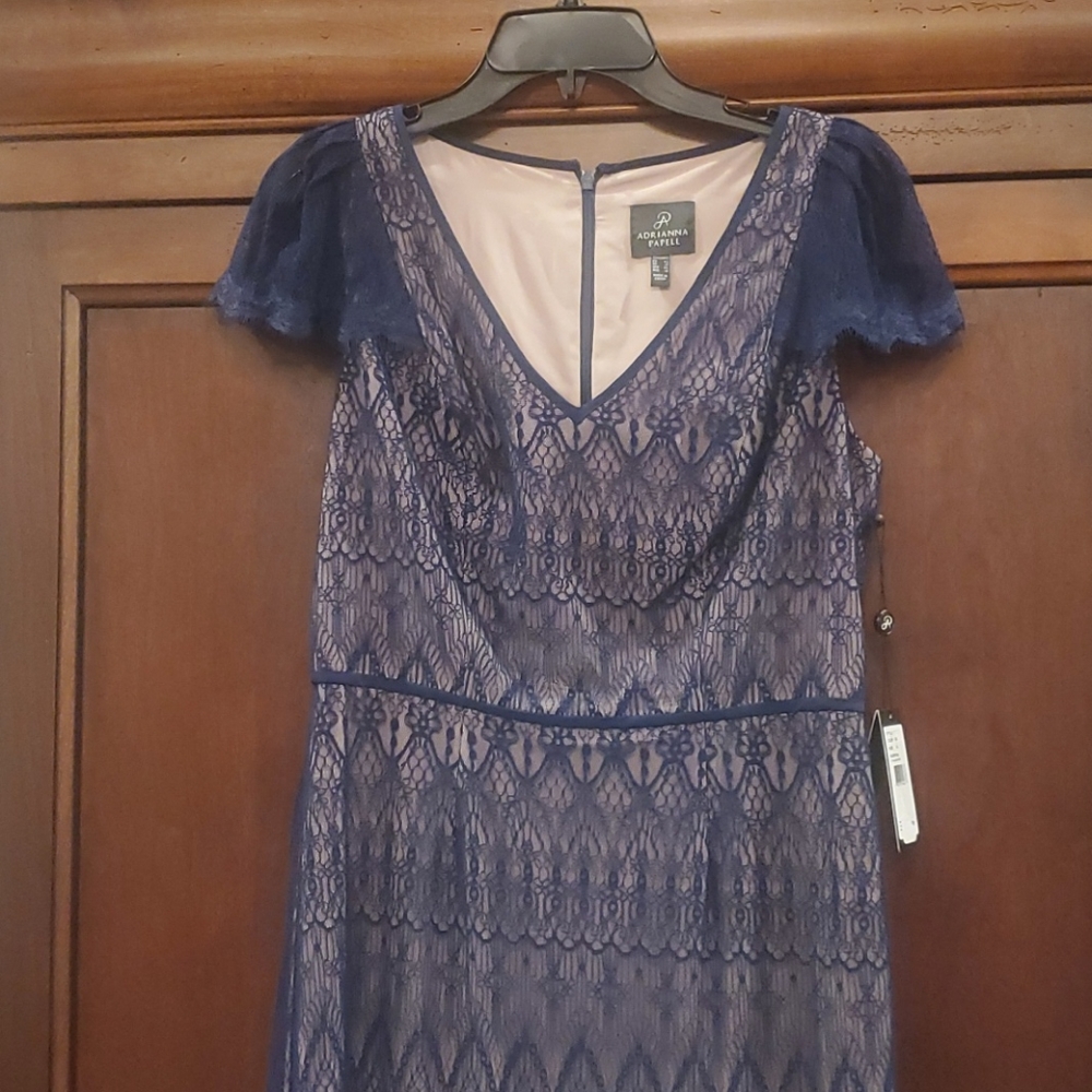 Adrianna Papell lace cap sleeve dress